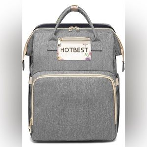 NWT HOTBEST 3 in 1 Backpack Diaper Bag Gray